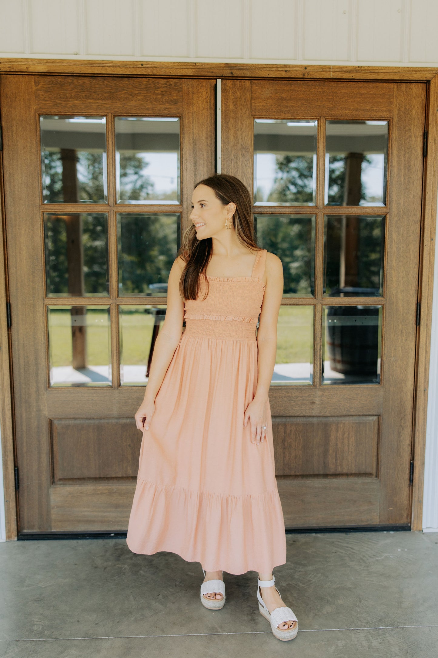 Sienna Smocked Ruffle Midi Dress