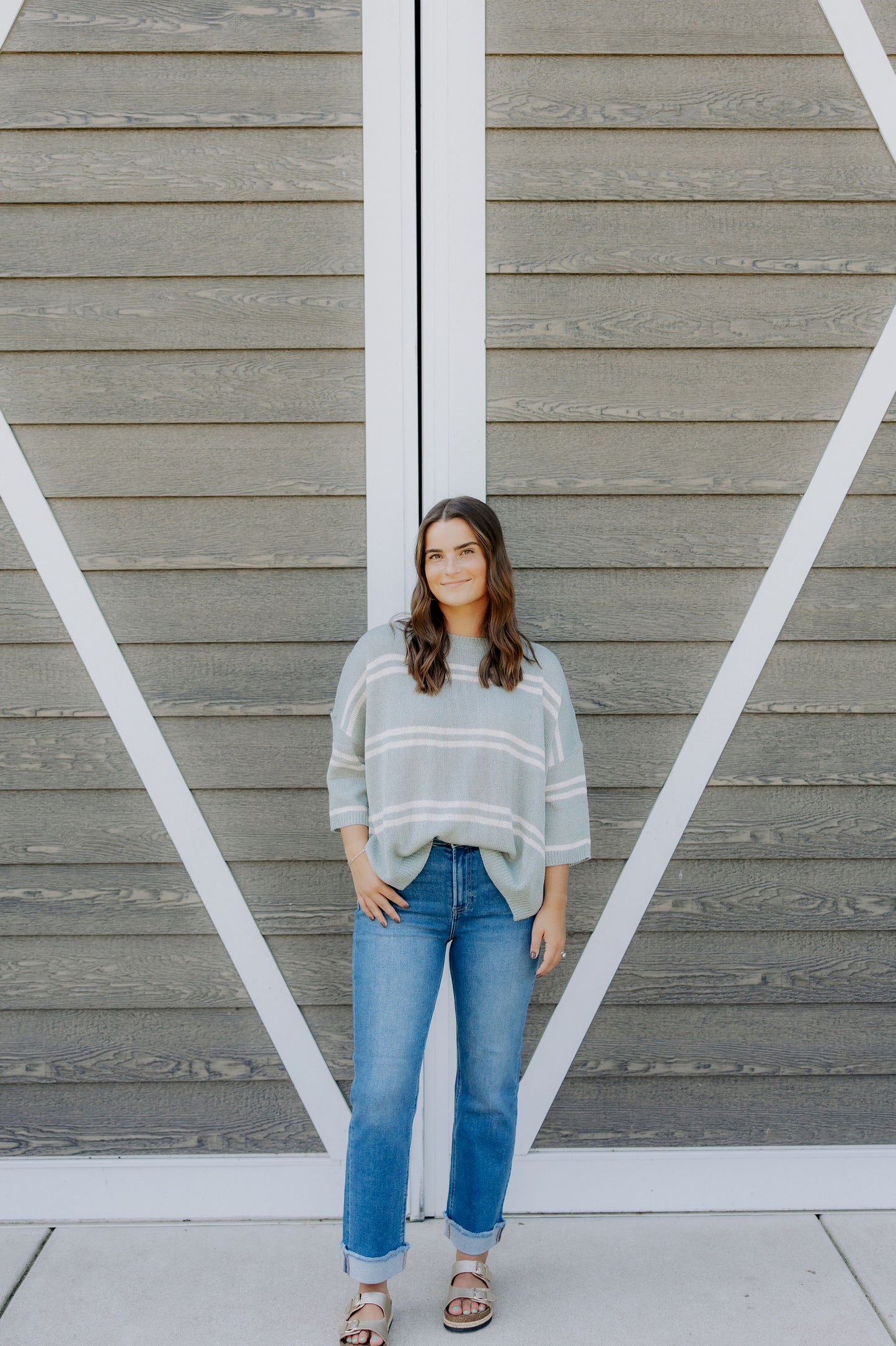 Jade Striped Sweater Top