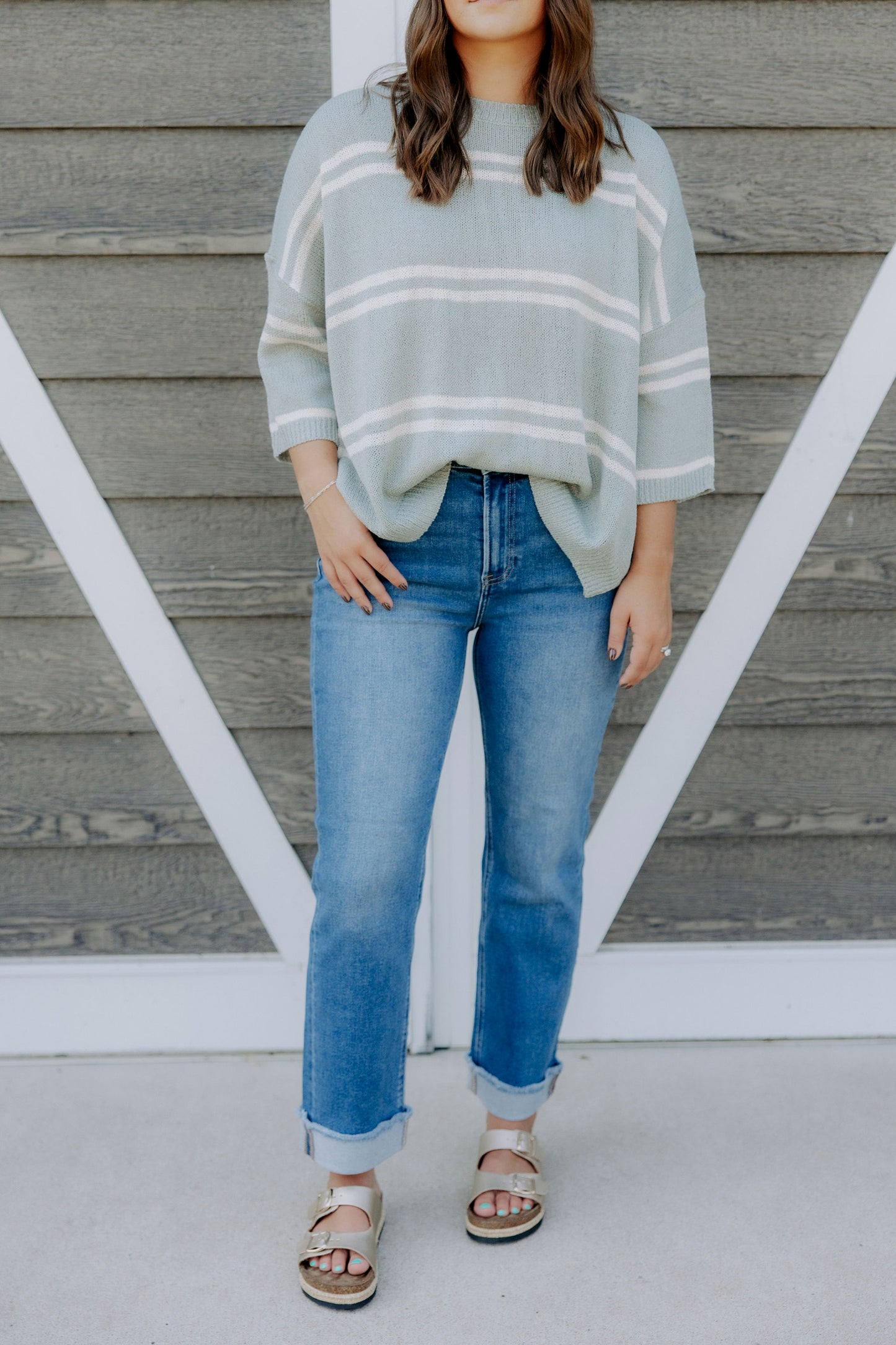 Jade Striped Sweater Top