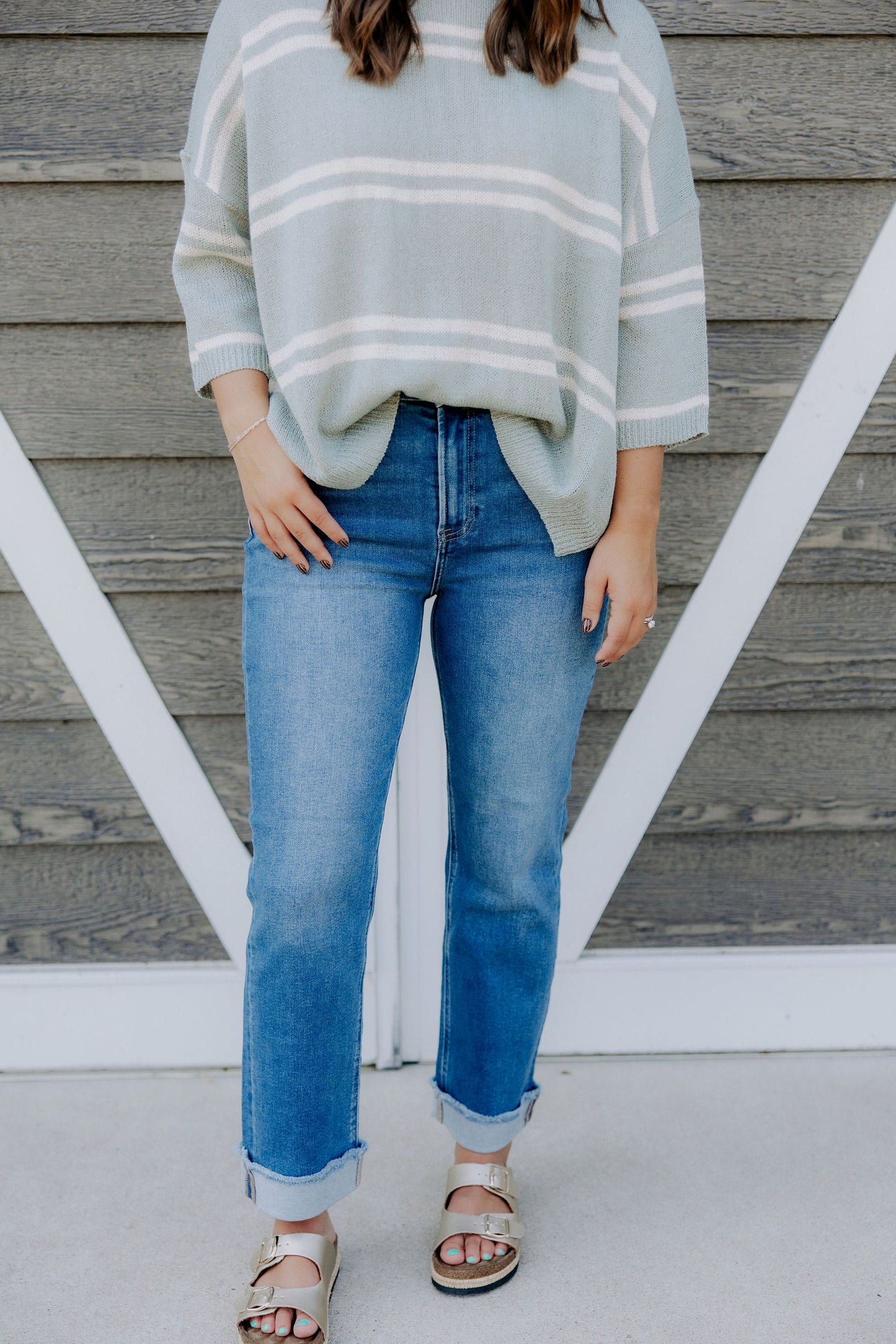 High Rise Boyfriend Denim- Risen