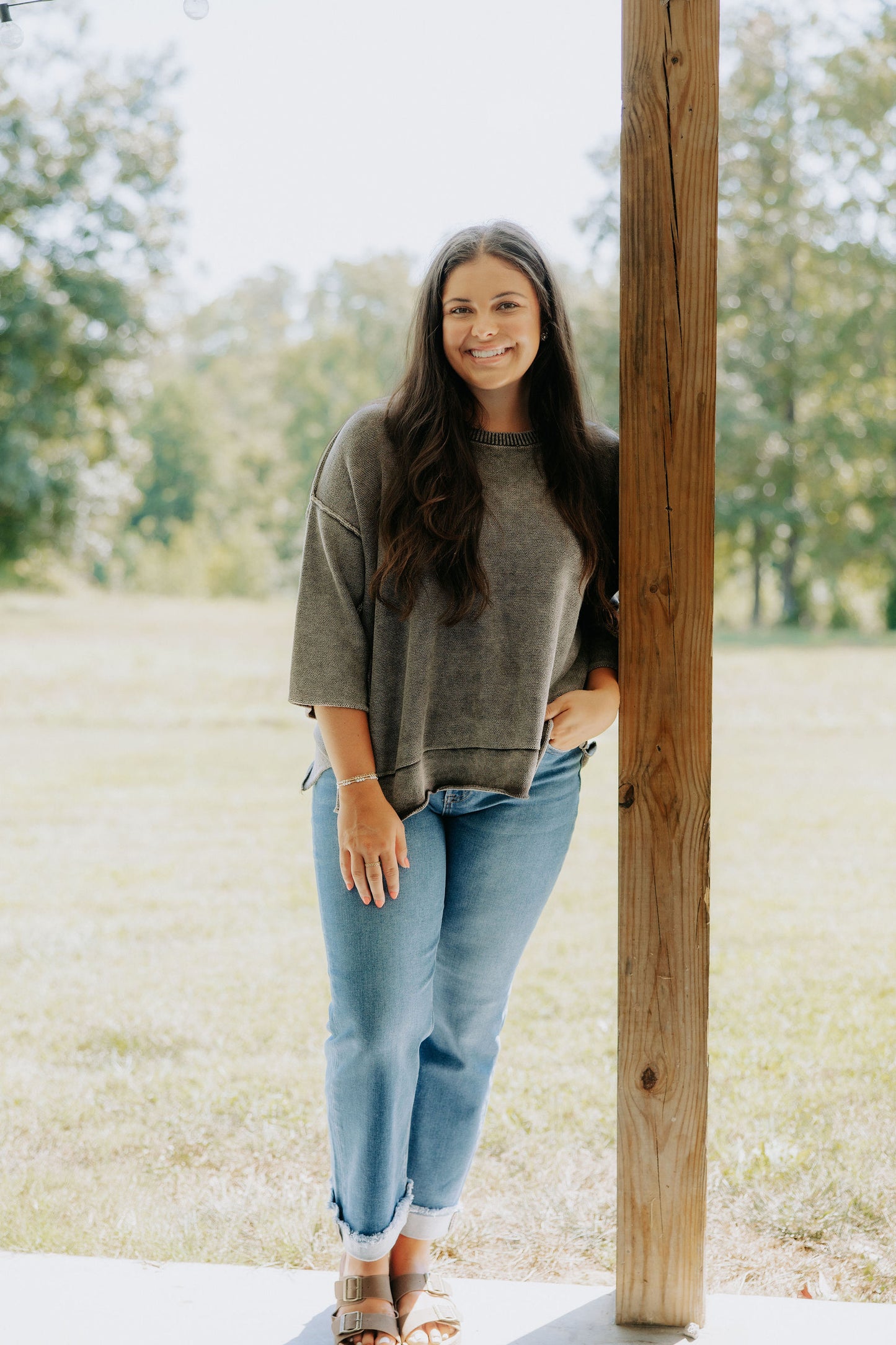 Mocha Charcoal Sweater Top