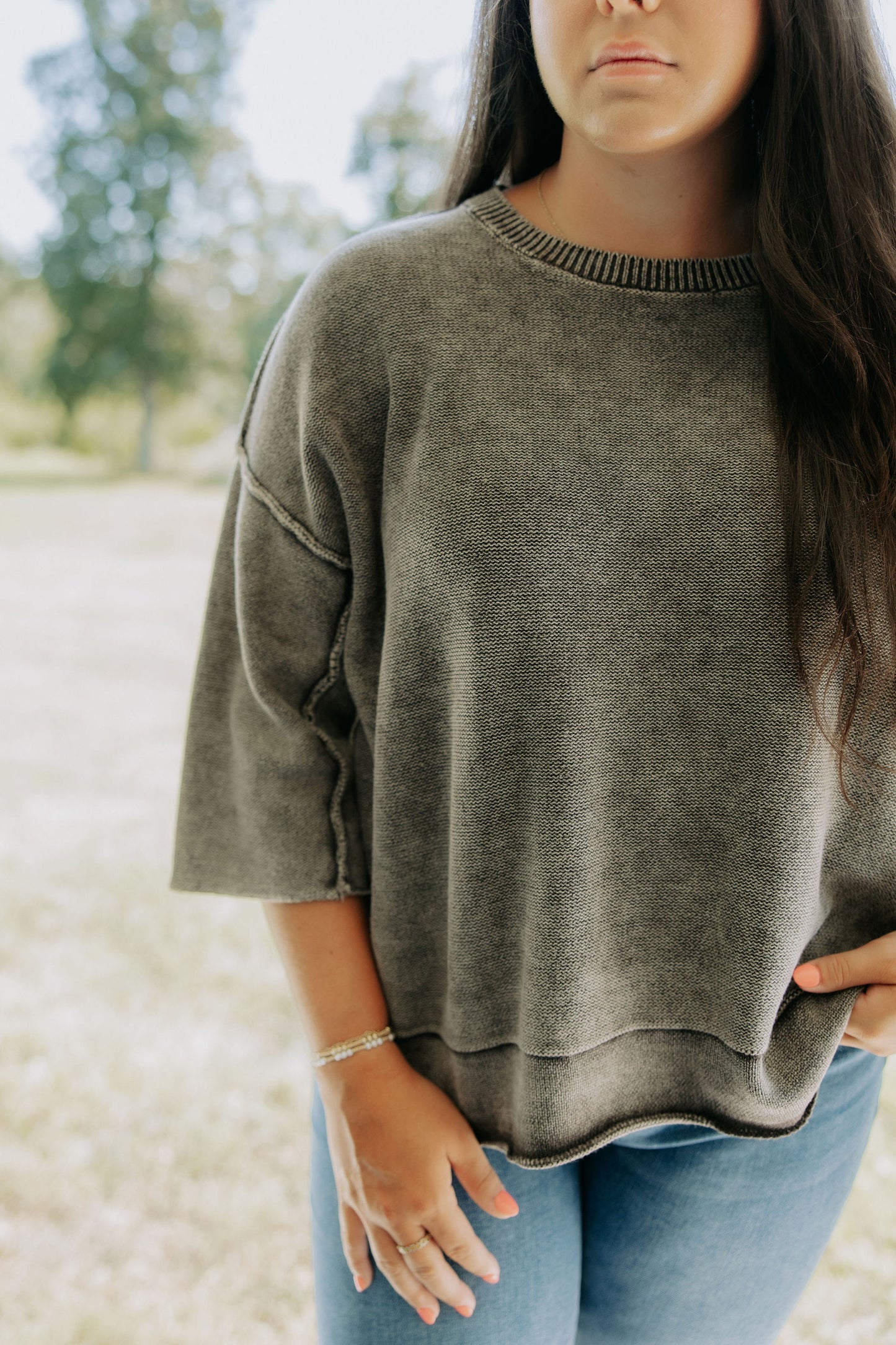 Mocha Charcoal Sweater Top