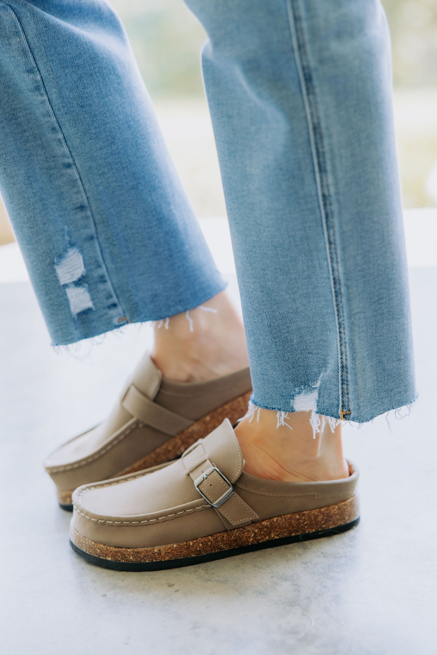Taupe Slides, Womens