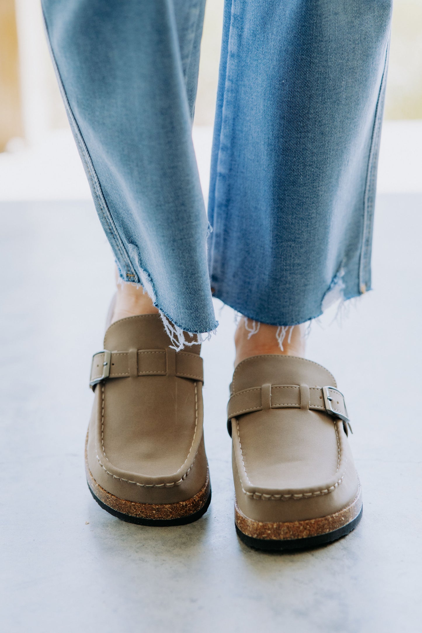Taupe Slides, Womens