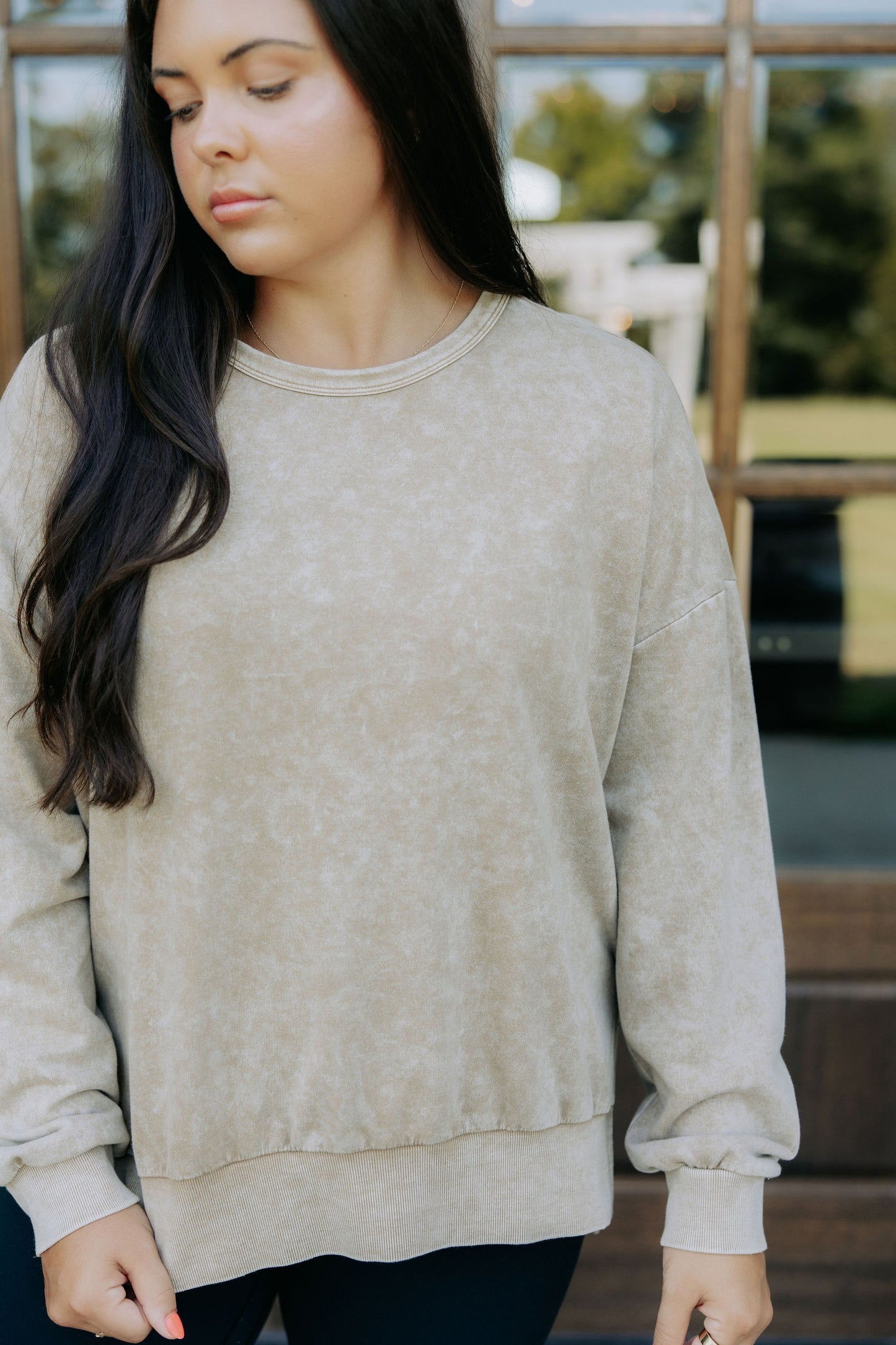 Mocha Washed Crewneck