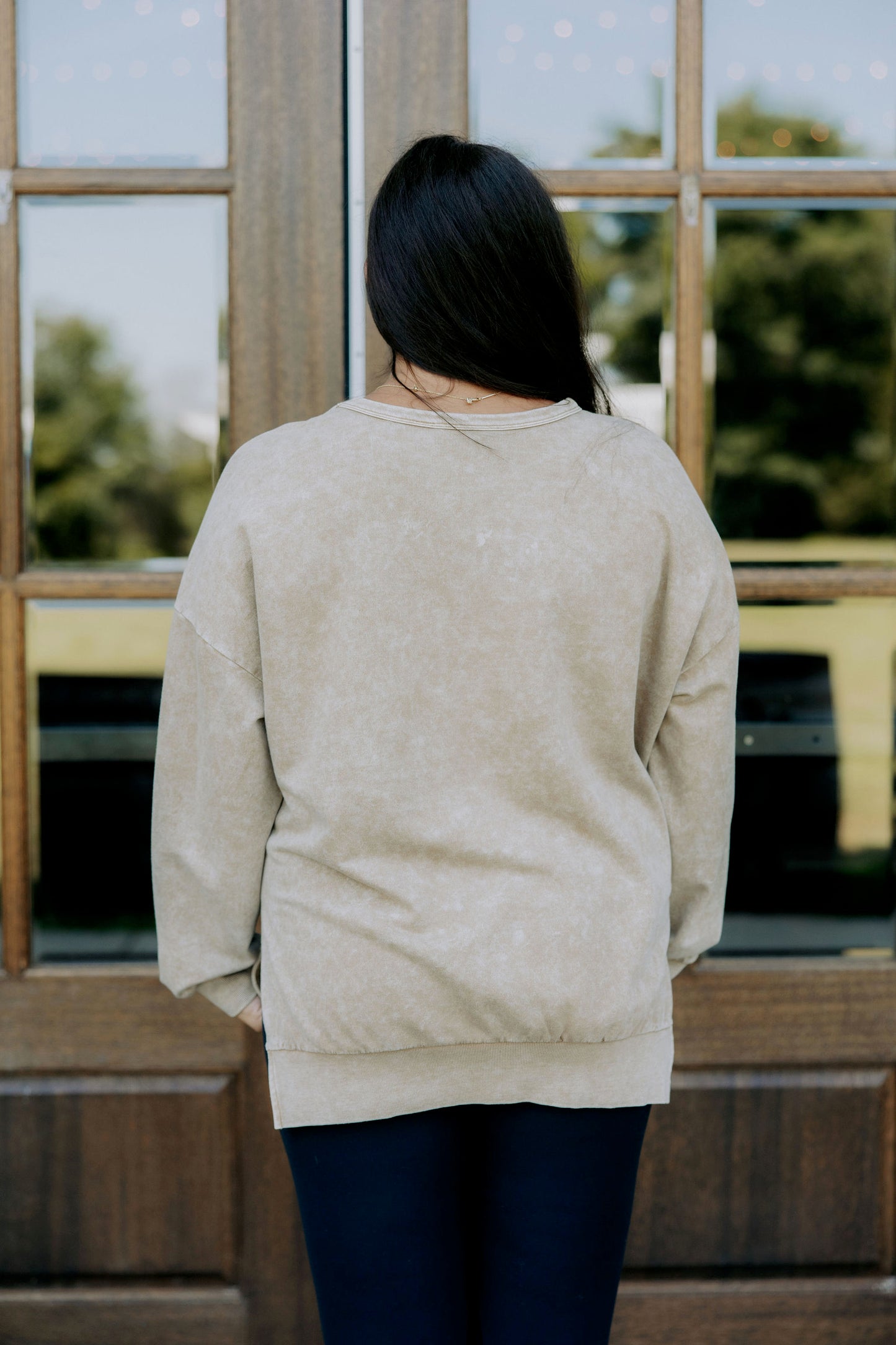 Mocha Washed Crewneck