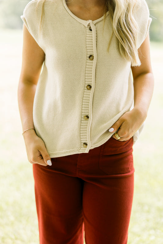 Oatmeal Button Sweater