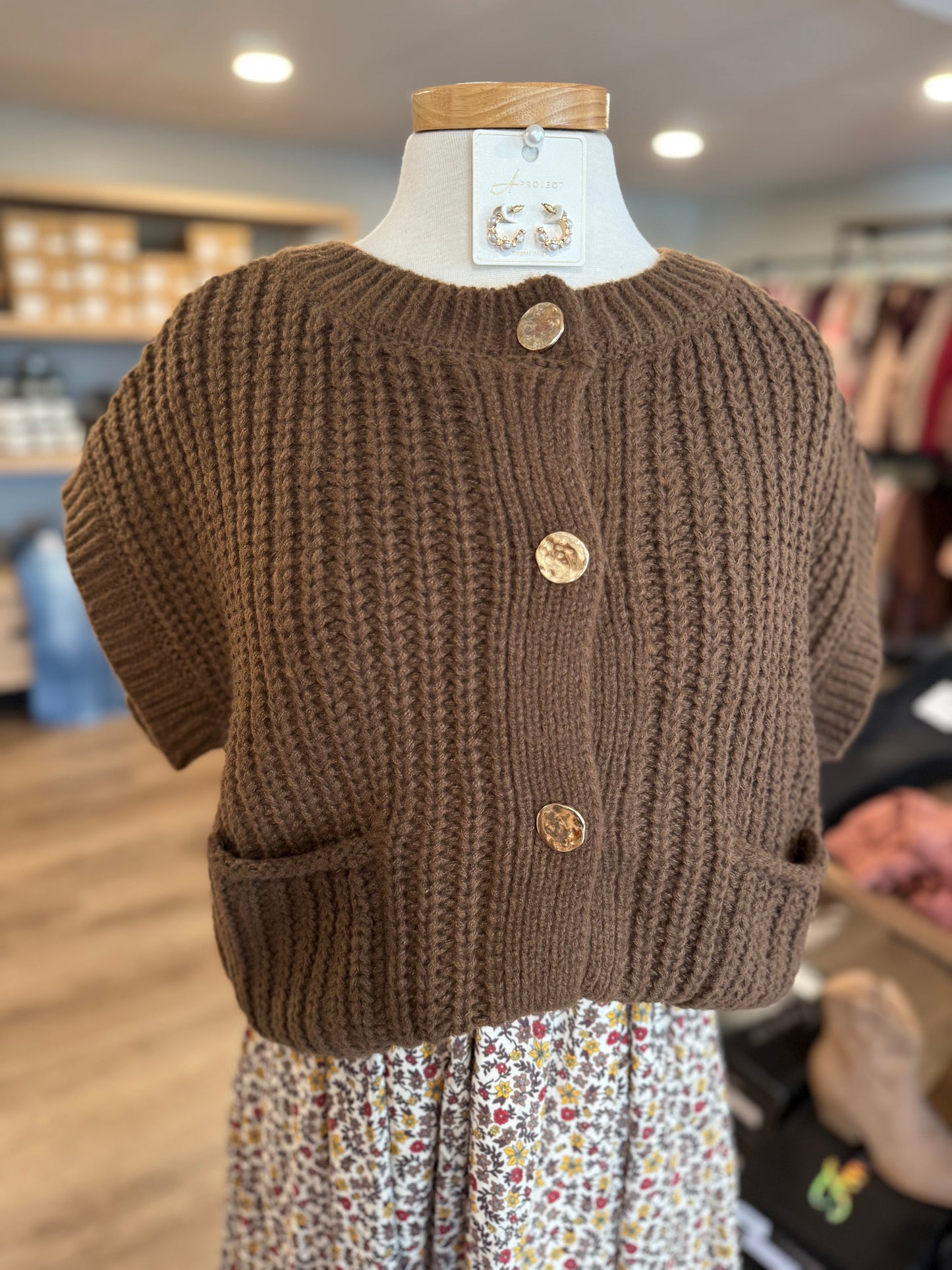 Brown Chunky Cardigan