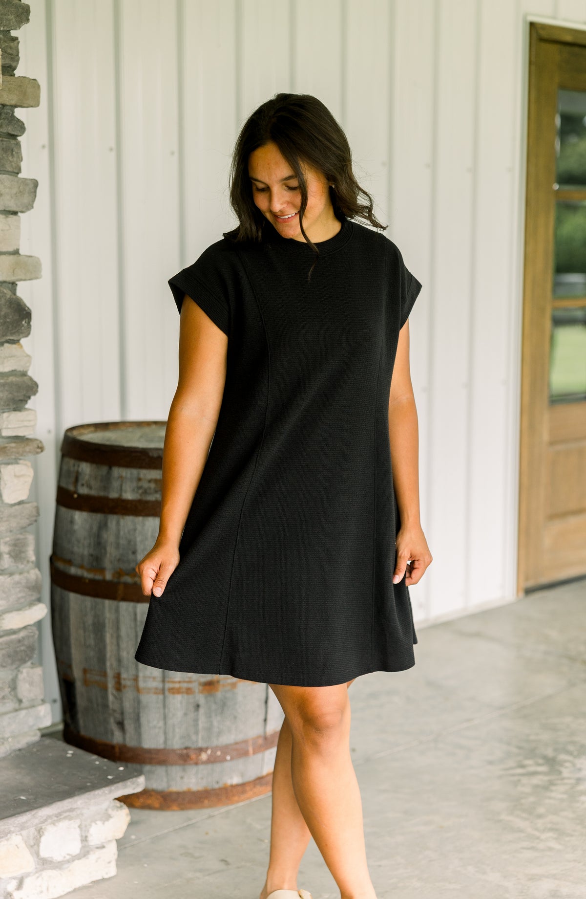 Black Cloud Knit Mini Dress