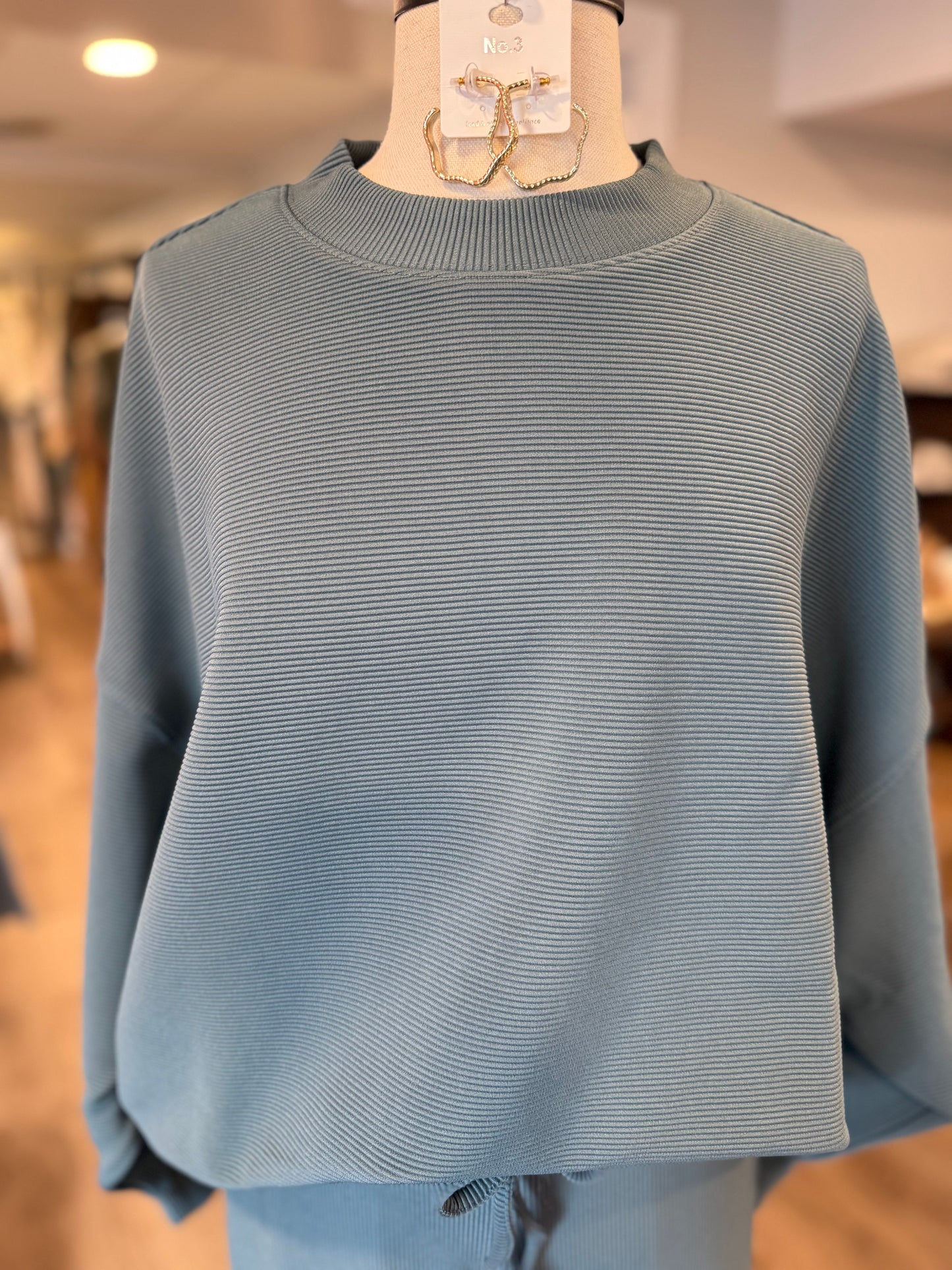 Blue Ribbed Lounge Set