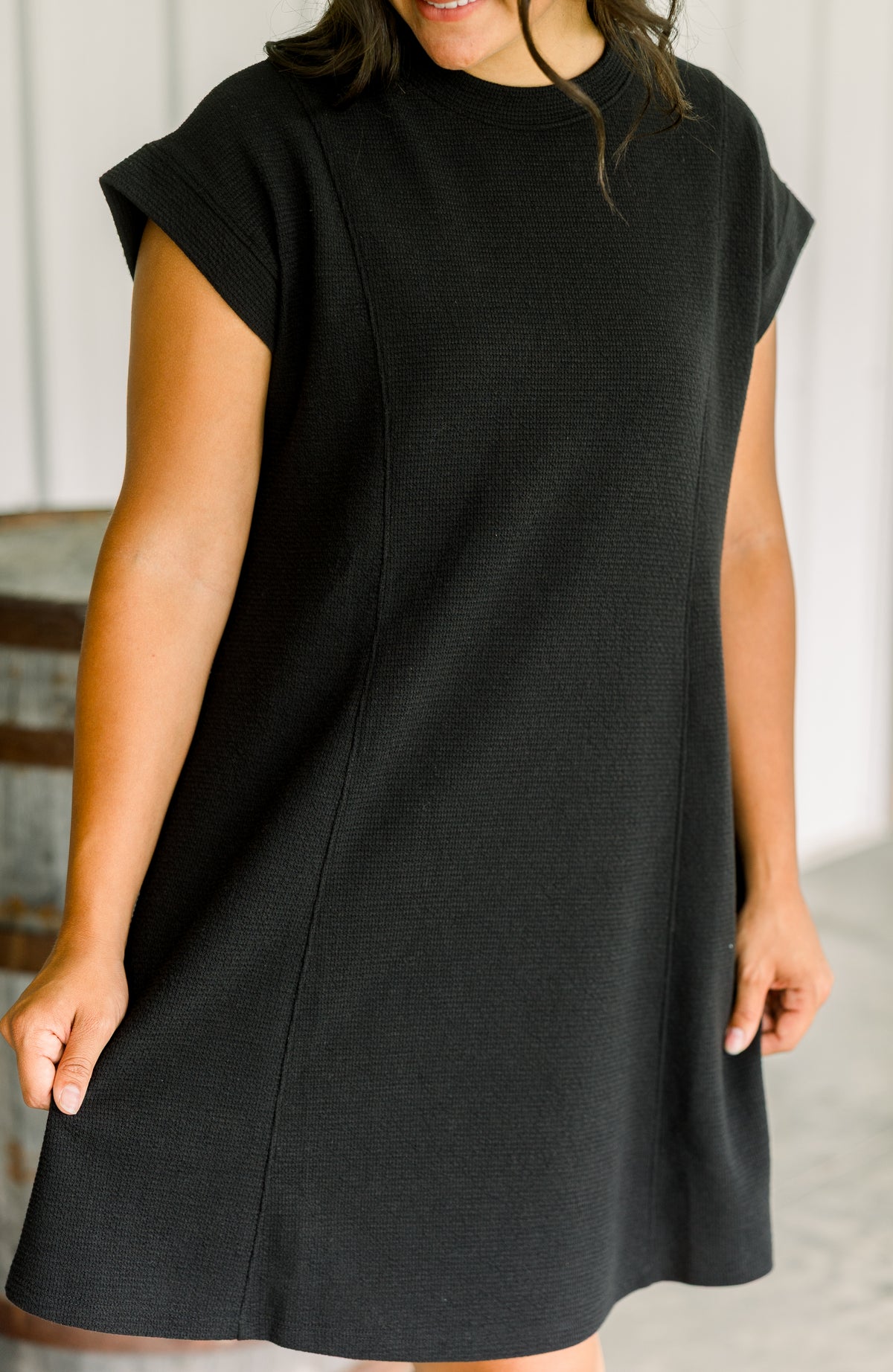 Black Cloud Knit Mini Dress