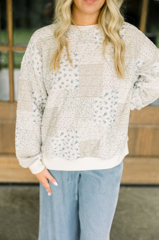 Quilted Patchwork Creweneck