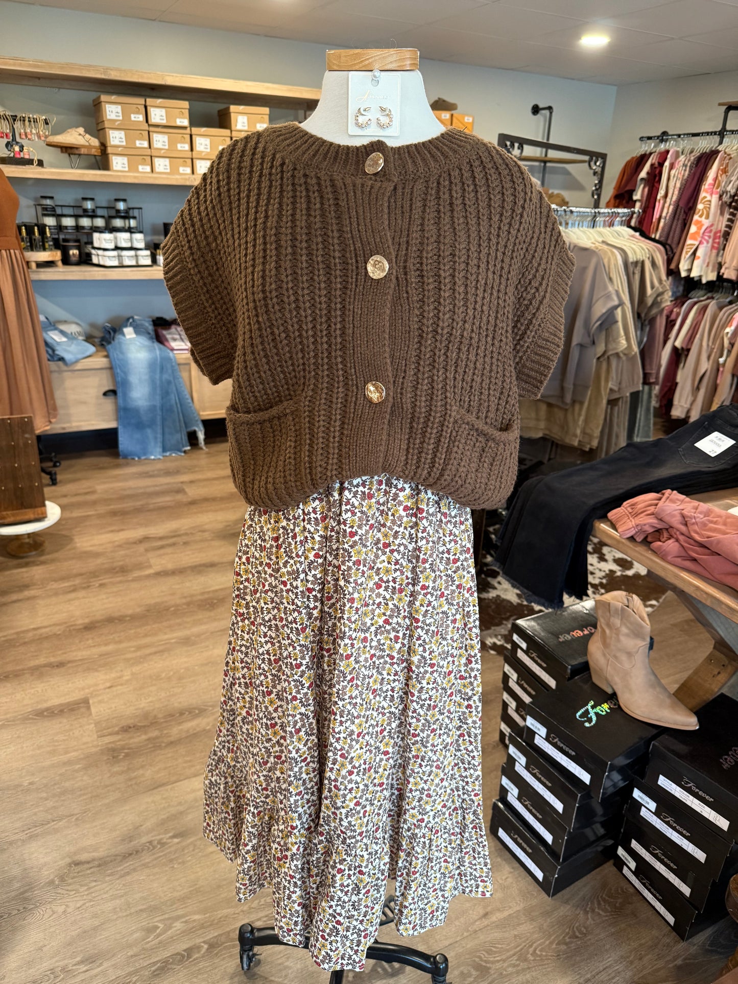 Brown Chunky Cardigan