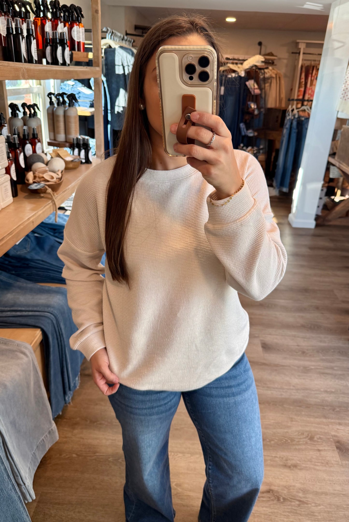 Cream Long Sleeve Cloud Knit