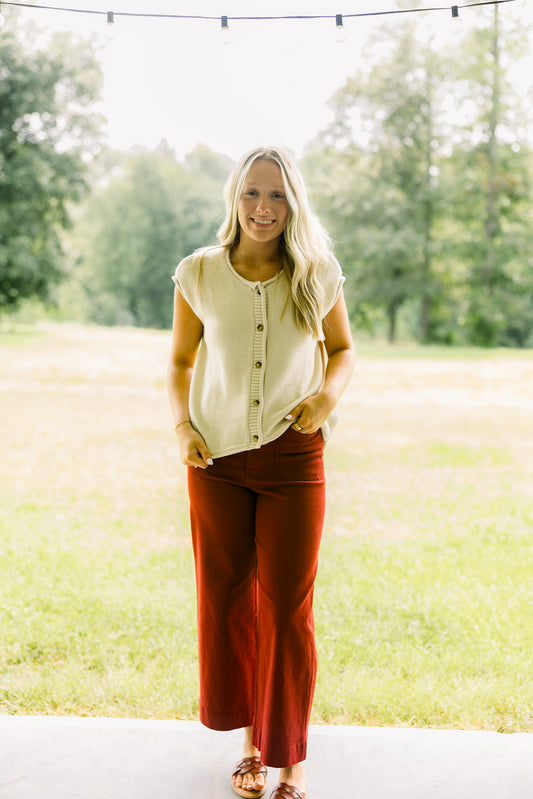Maroon Wide Leg Pants