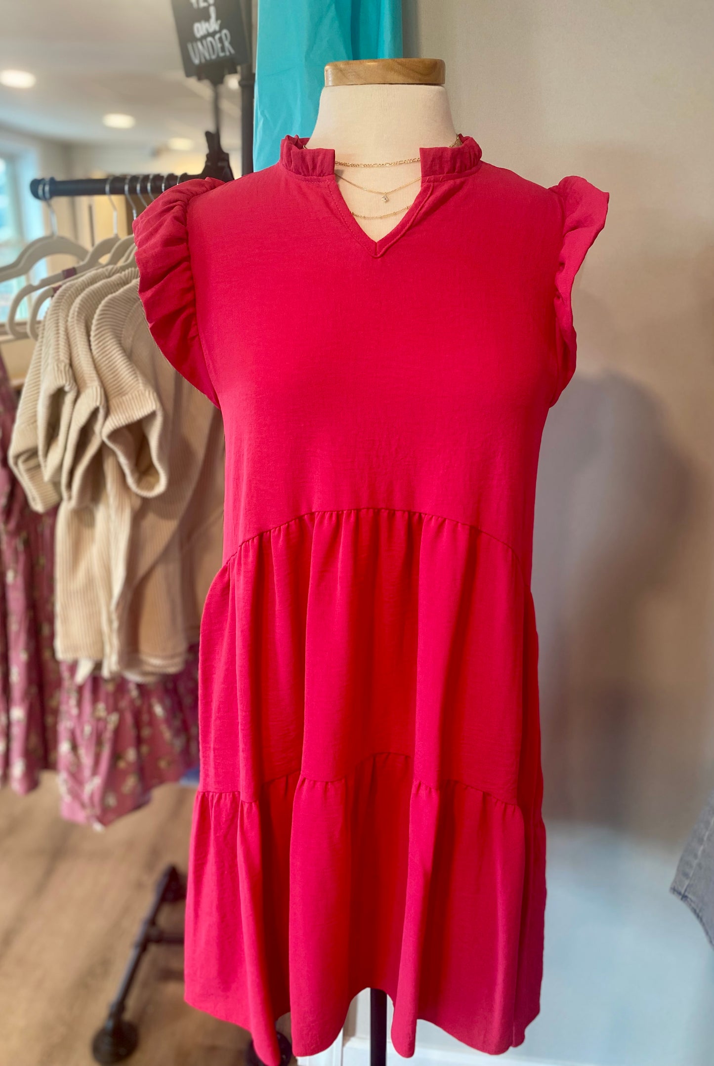 Hot Pink Ruffle Dress