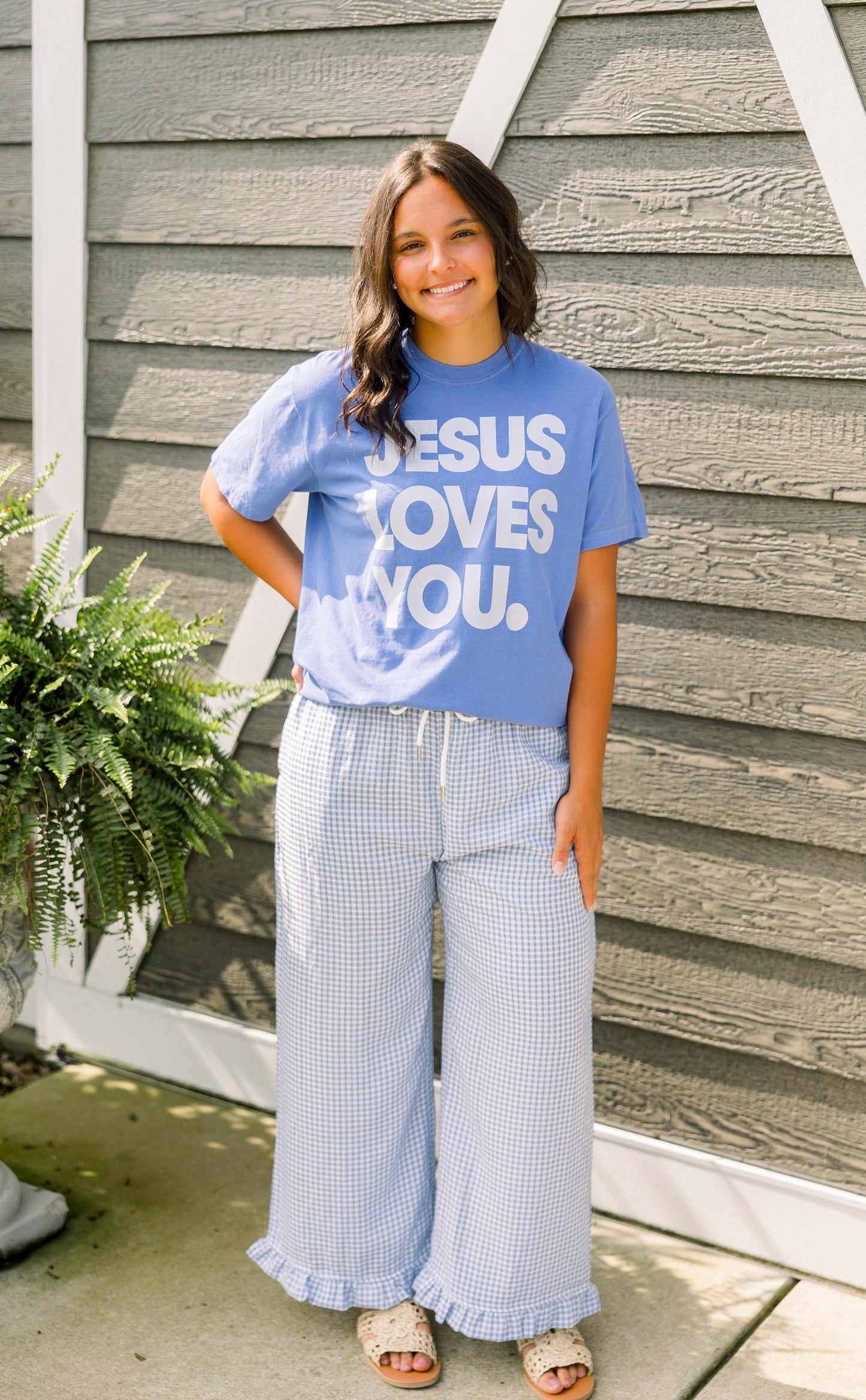 Blue Jesus Loves You Tee