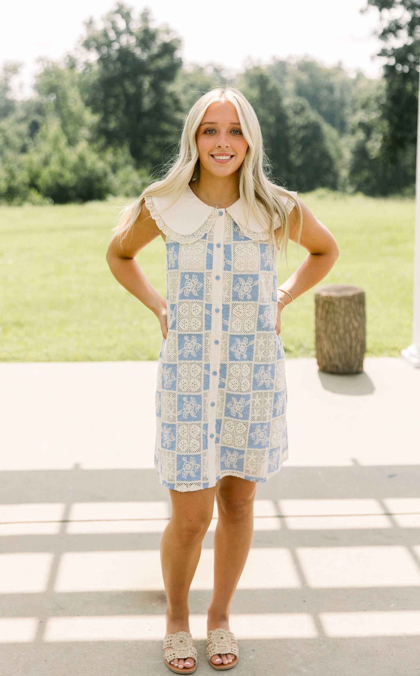Lace Patchwork Collar Dress