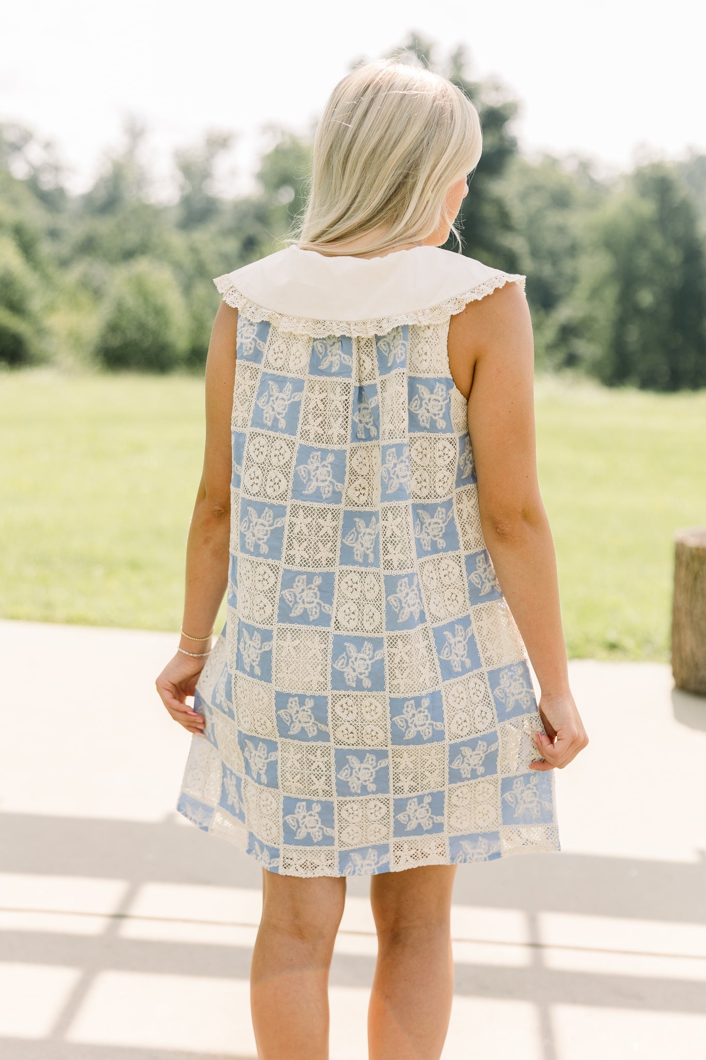 Lace Patchwork Collar Dress