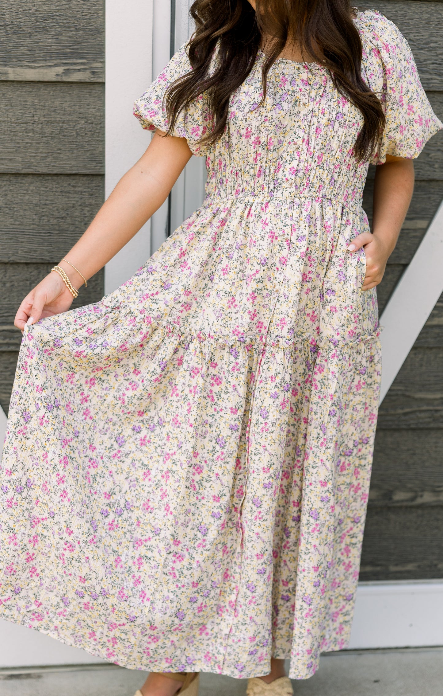 Cream Wildflower Dress