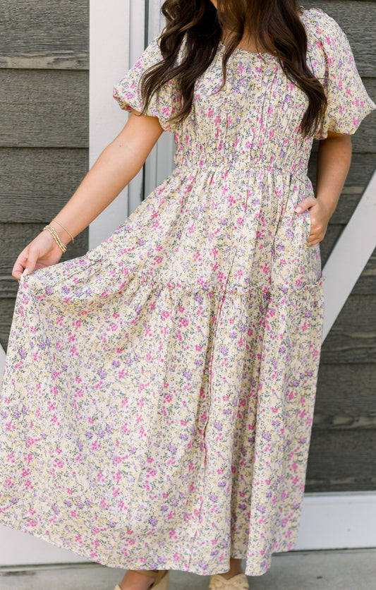 Cream Wildflower Dress