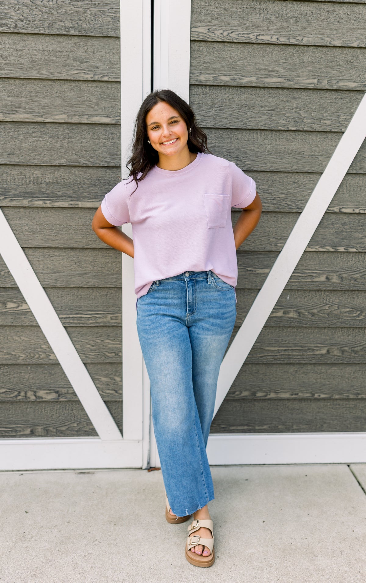 Wide Leg Raw Hem Crop Denim