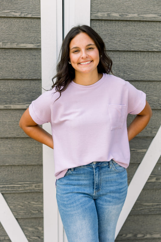 Lavender Ribbed Top