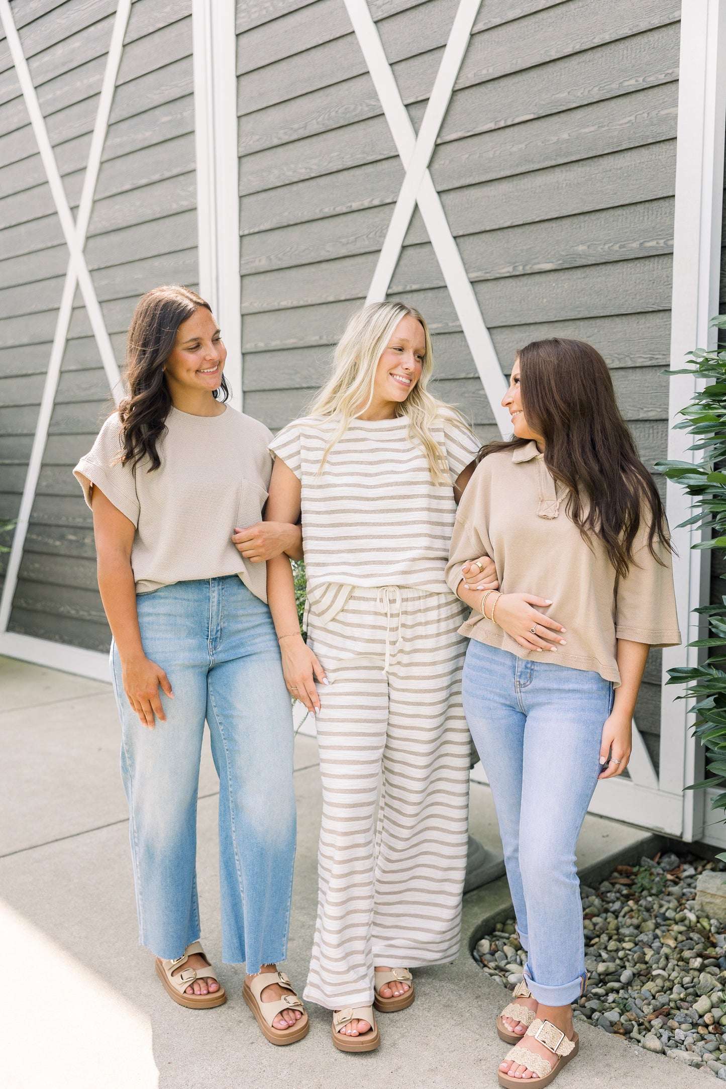 Khaki Striped Terry Set