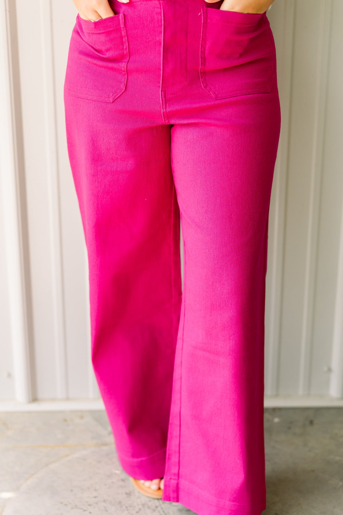 Hot Pink Wide Leg Denim