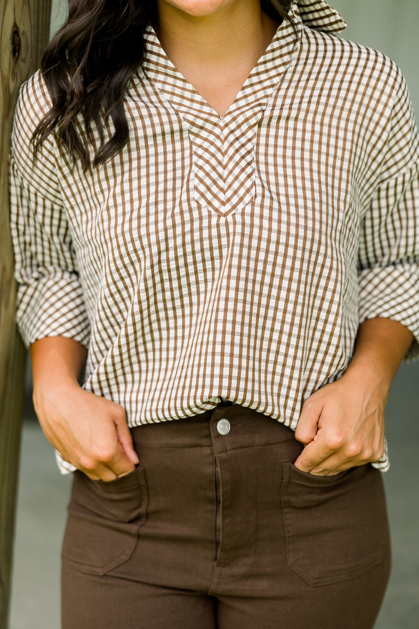 Brown Wide Leg Denim