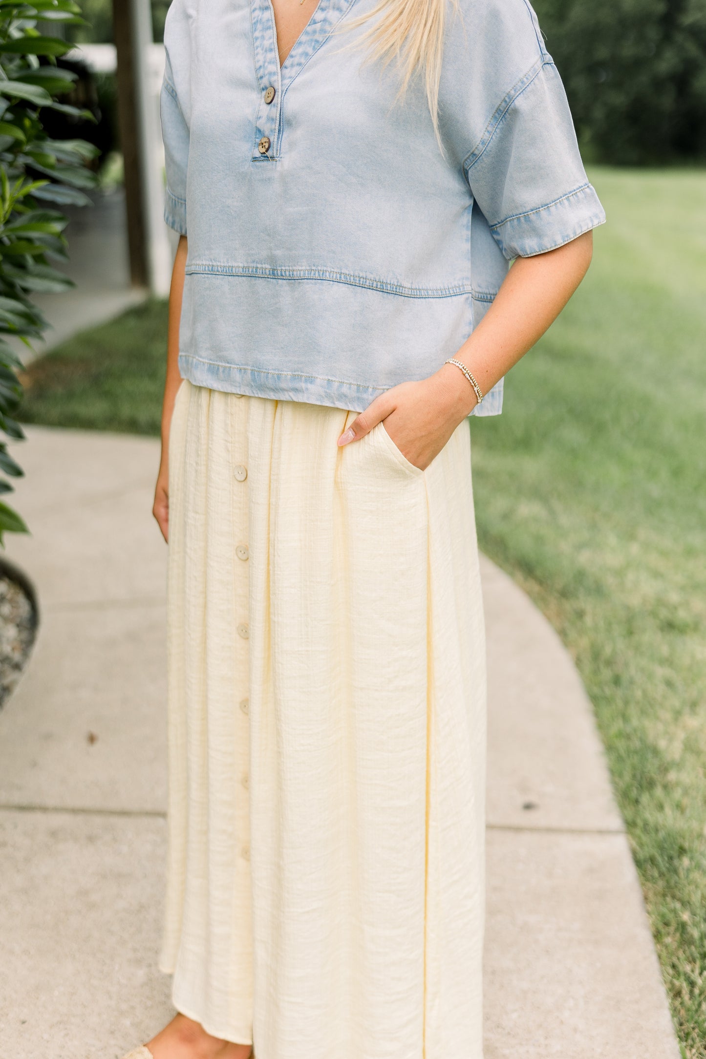 Yellow Button Down Skirt