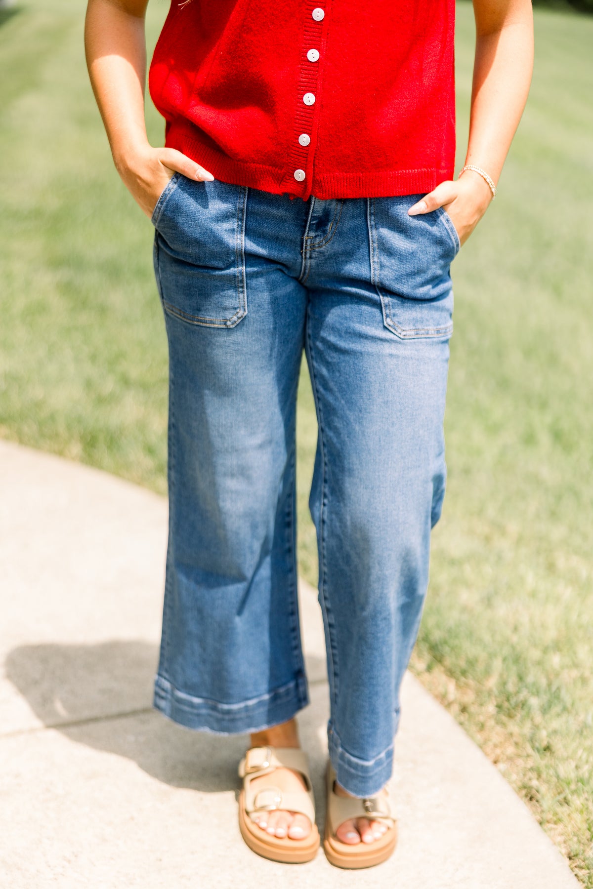 Red Short Sleeve Cardigan