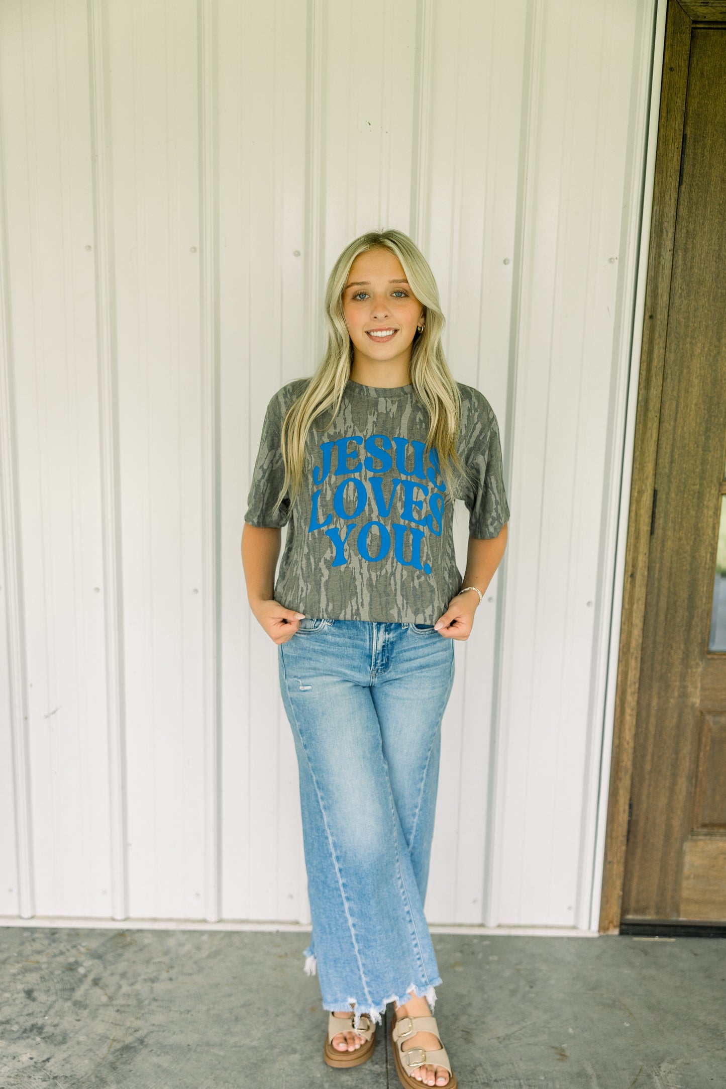 Jesus Loves You Bottomland Camo Tee