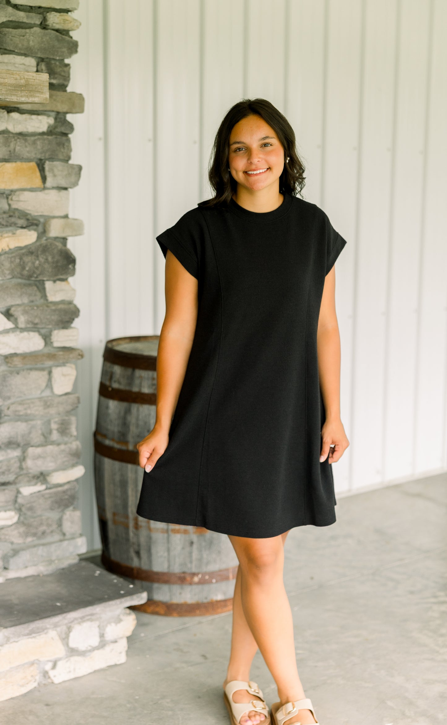 Black Cloud Knit Mini Dress