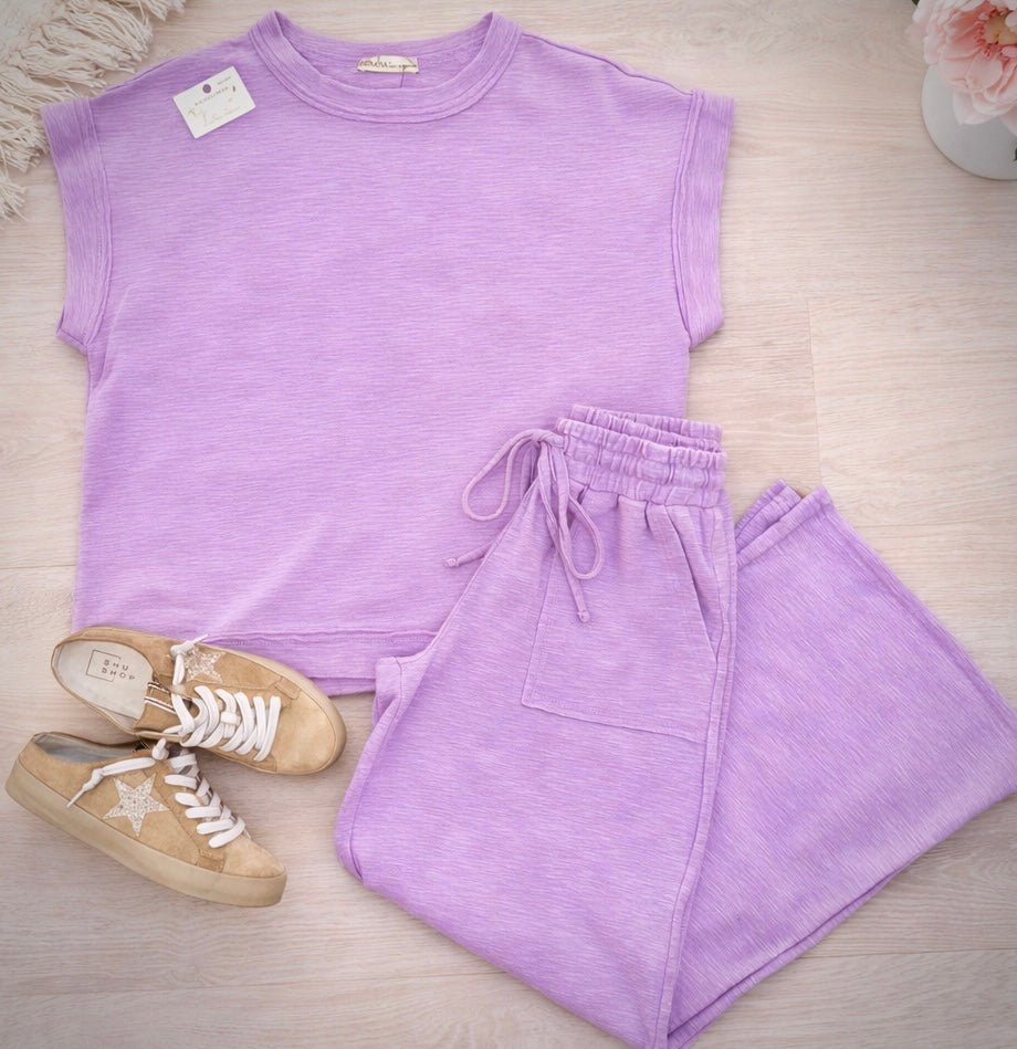 Lilac Short Sleeve Lounge Set