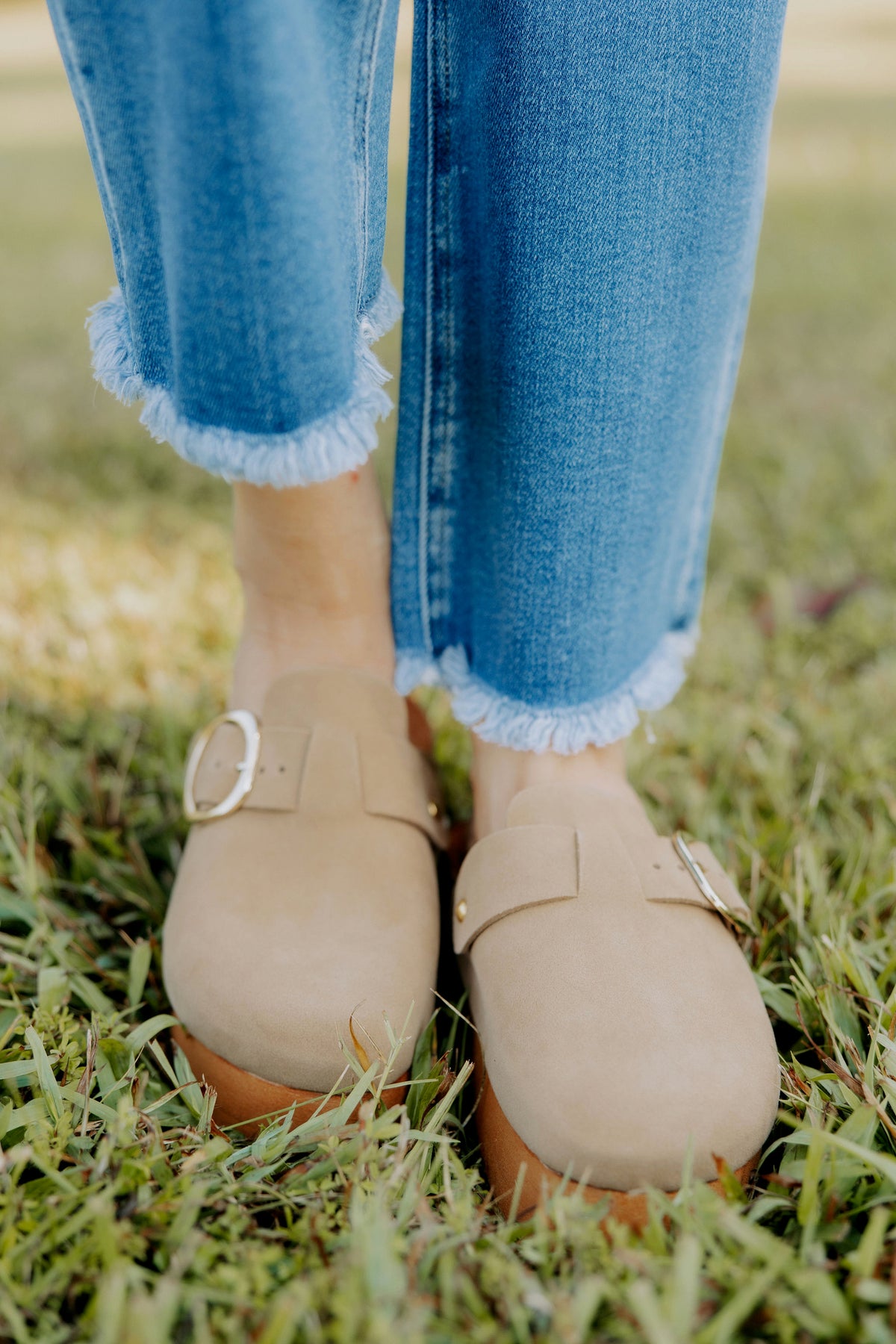 Suede Platform Slides