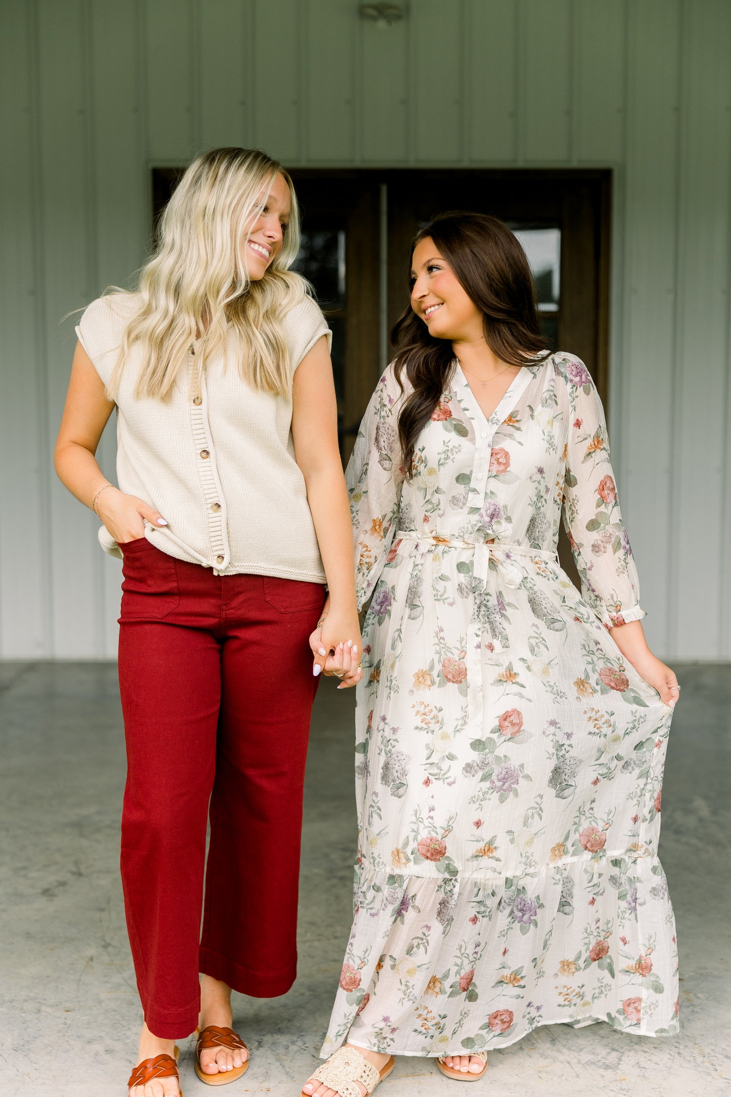 Ivory Rosewood Tie Midi Dress