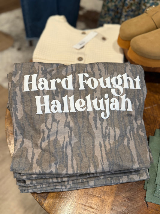 ***PREORDER**** Camo Hard Fought Hallelujah Tee