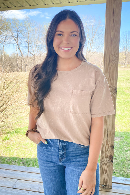 Taupe Pocket Tee
