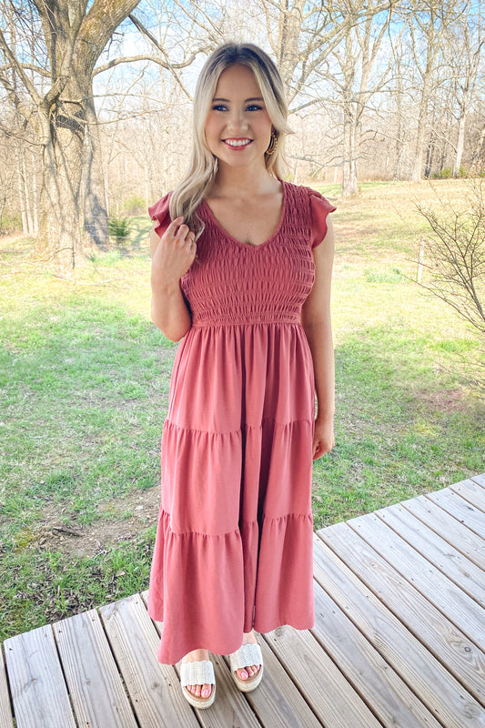 Mauve Smocked Dress
