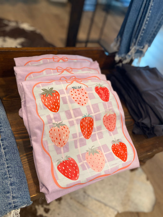 Strawberry Gingham Tee