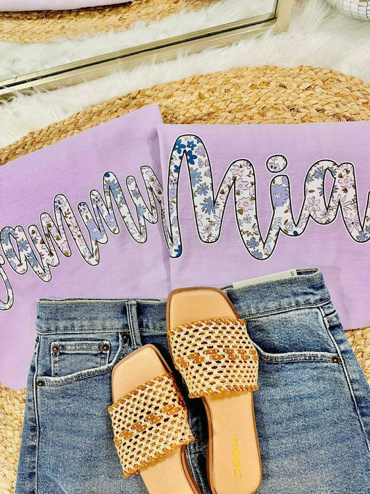 CUSTOM ORCHID FLORAL TEE- PREORDER