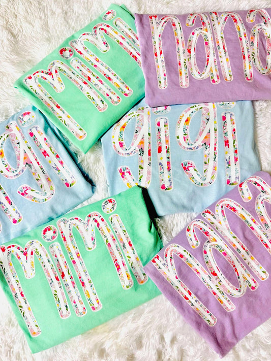 CUSTOM FLORAL OUTLINE TEE- PREORDER