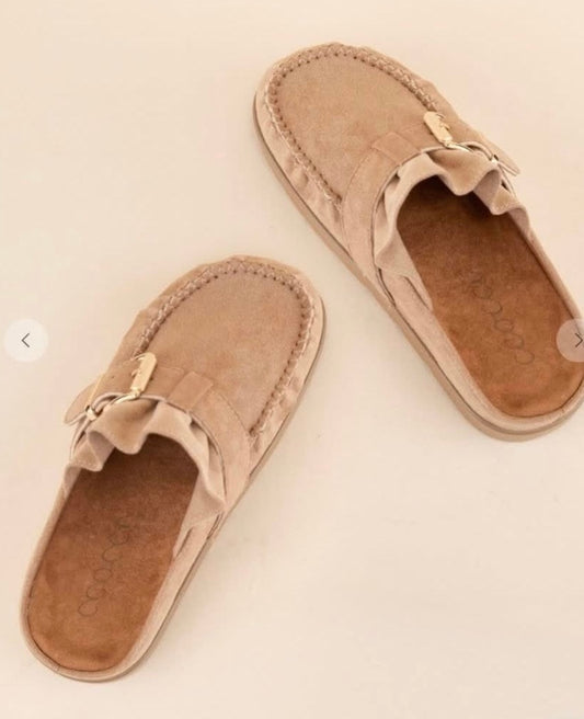 Taupe Moccasin Mule