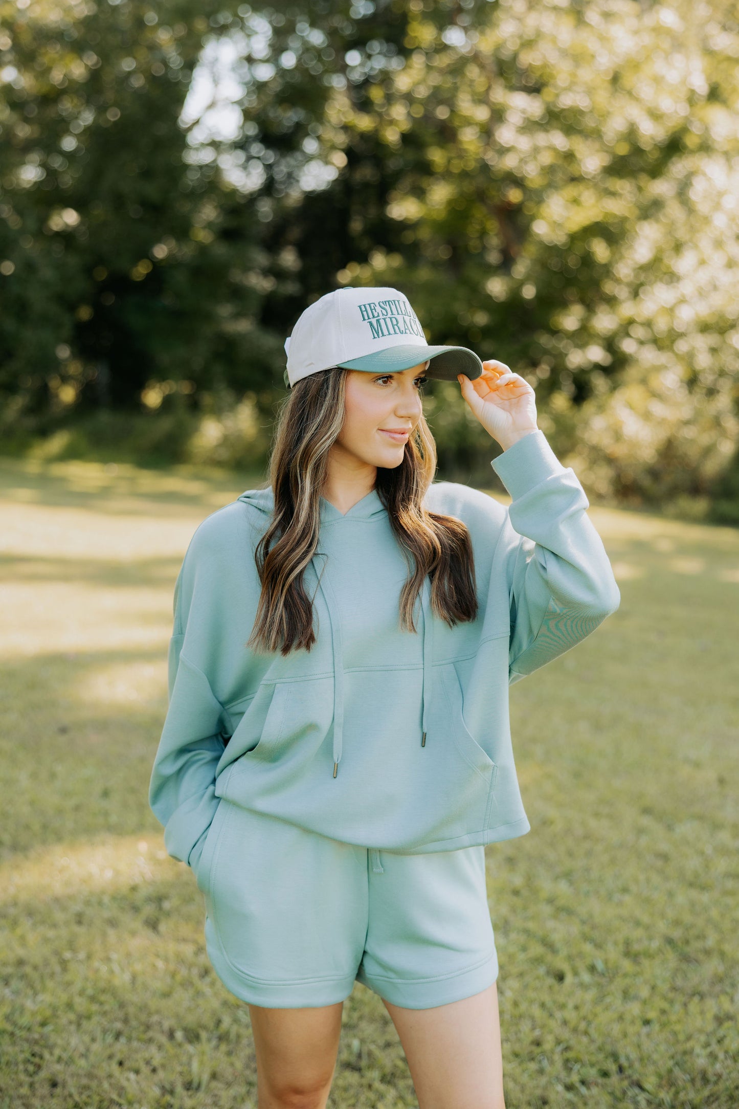 Miracles Trucker Hat- Sage