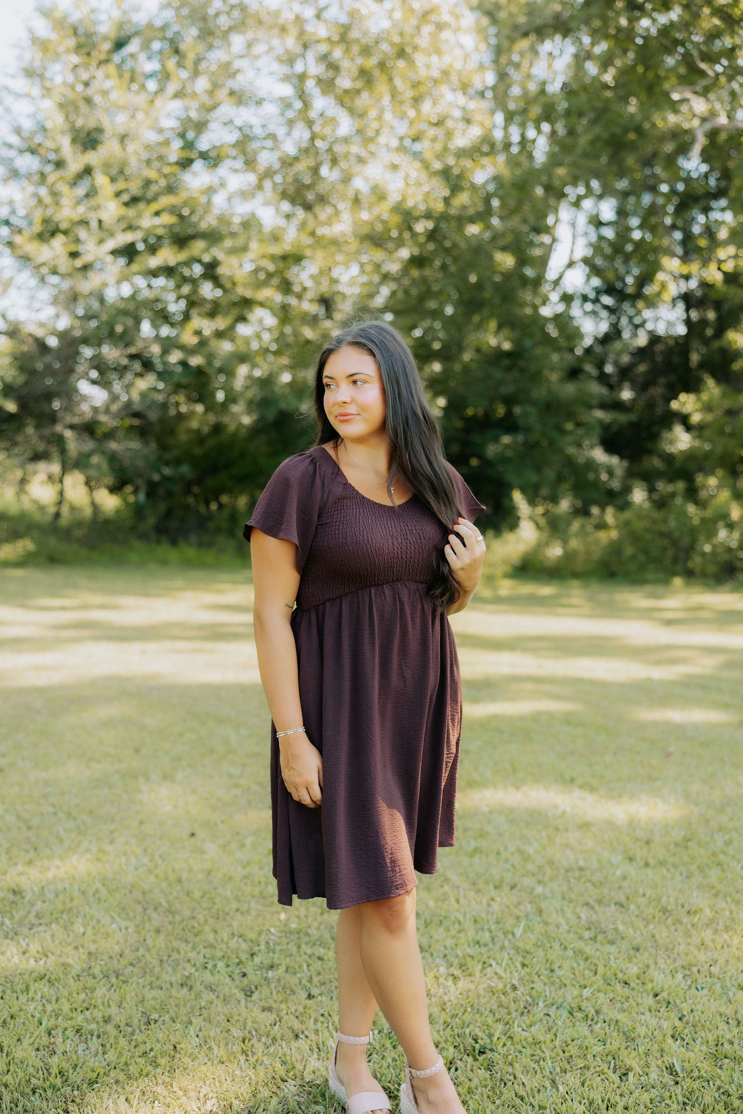Mocha Smocked Dress