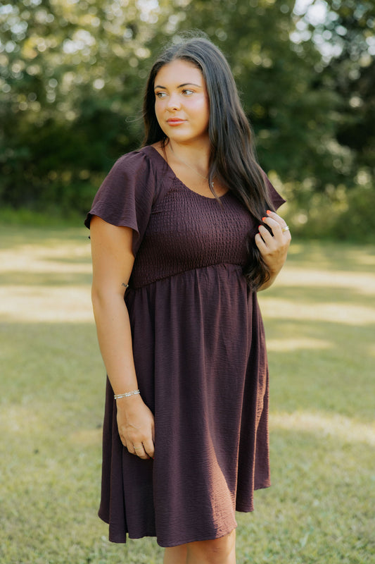 Mocha Smocked Dress