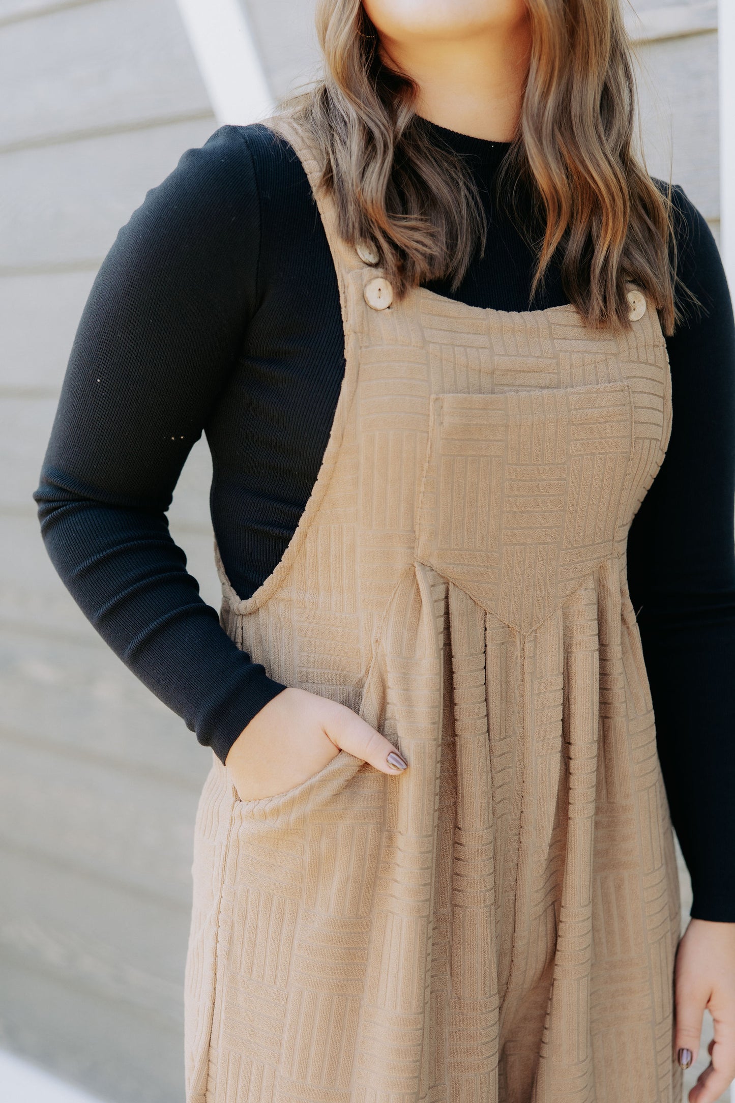 Mocha Textured Jumpsuit