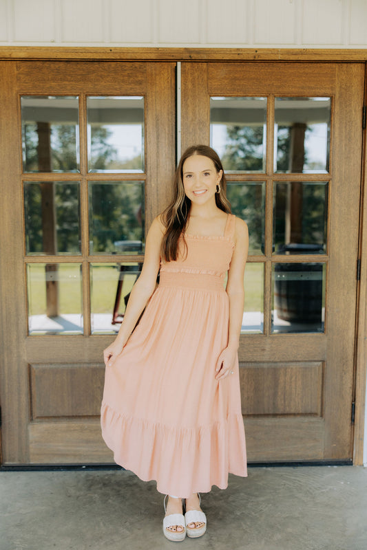 Sienna Smocked Ruffle Midi Dress