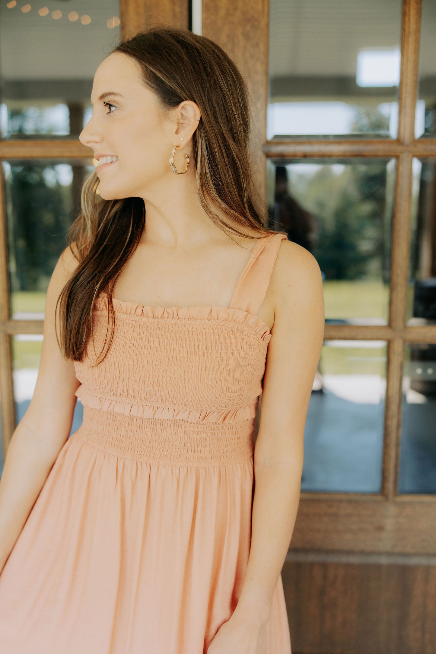 Sienna Smocked Ruffle Midi Dress